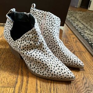 Fun animal print polka dot booties with cut out